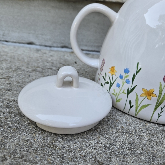 Rae Dunn "MOM'S TEA" By Magenta Floral Teapot Artisan Collection Gift - Picture 12 of 16